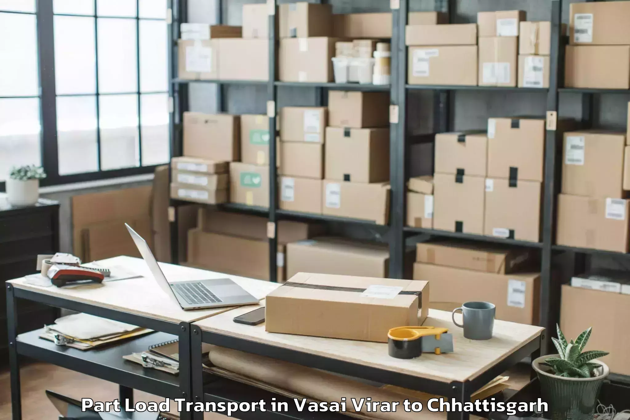 Expert Vasai Virar to Bhopalpattnam Part Load Transport